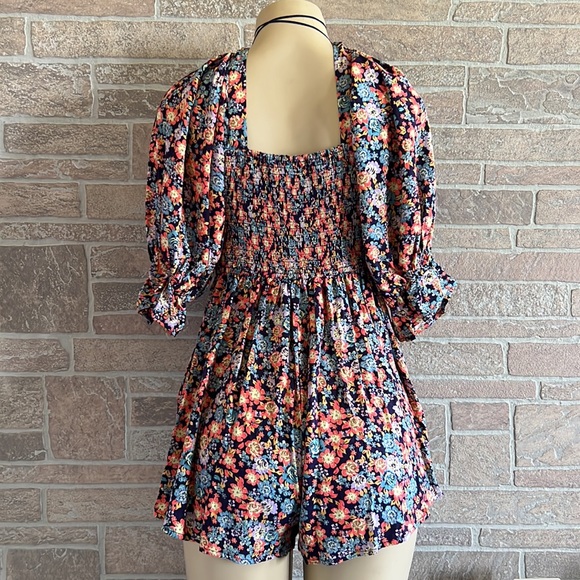 Free People Show Me Love Navy Romper - Picture 6 of 9